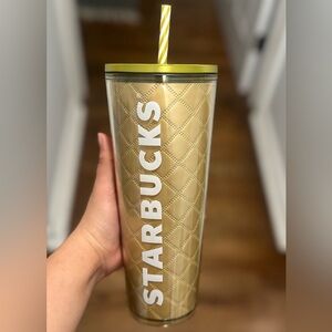 Starbucks Gold Quilted Drinkware Tumbler